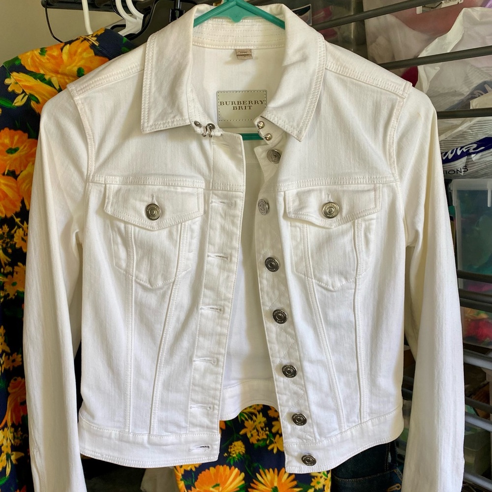 Burberry white Jean Jacket XS